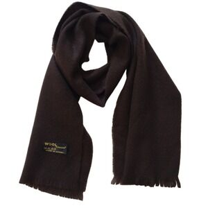 Wool Touch Men's Wool Winter Scarf Chocolate Brown Made‎ In Korea